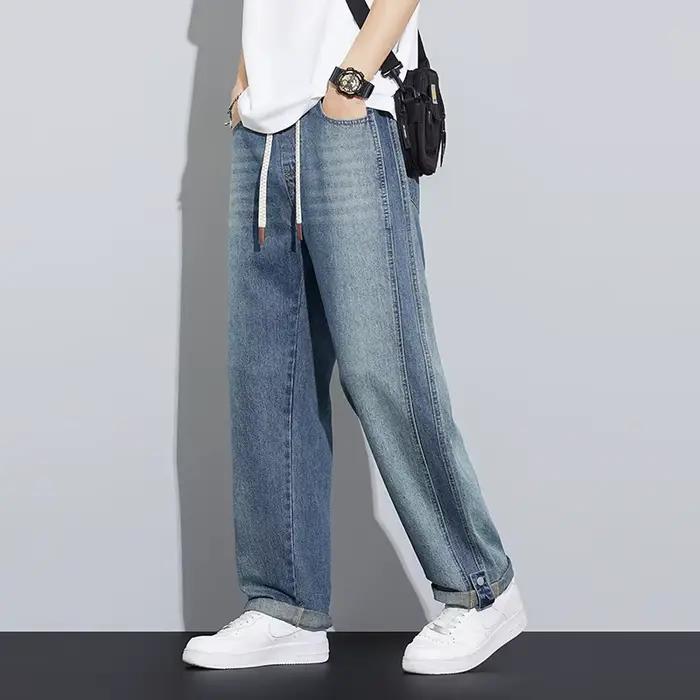 Hommes Jeans Décontractés Bleu Adoucissant Taille Élastique Style Rétro Occasions Spéciales Shopping Vacances
