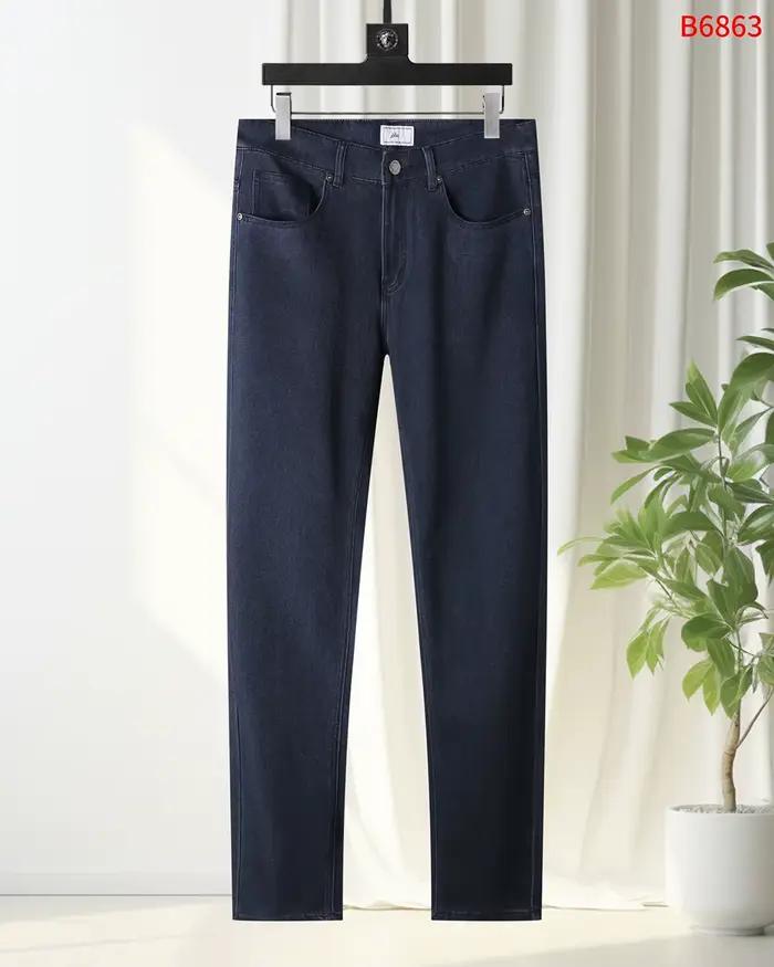 BLLIYOSS BILLIONAIRE jean mince coton hommes 2025 printemps été nouveau décontracté broderie respirant extérieur grande taille 30-40 pantalon