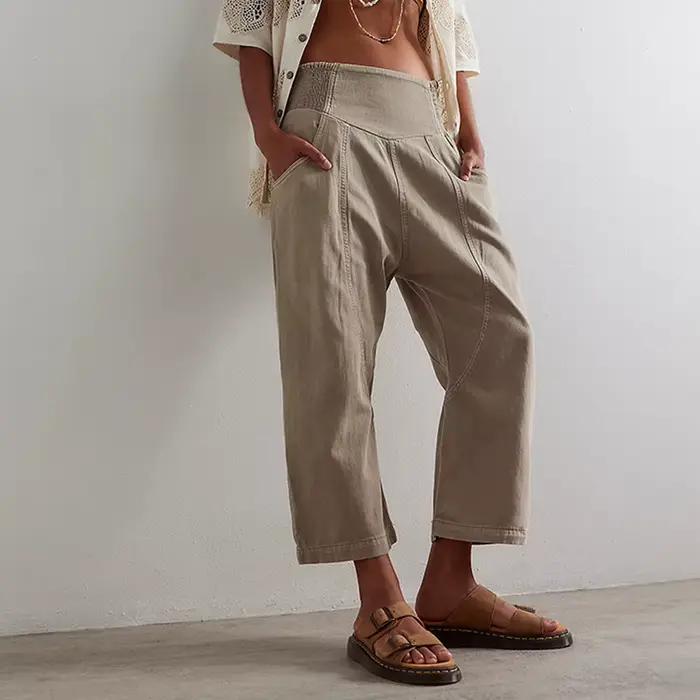 Nouveau Jean Femme Polyester Délavé Mi-Haute Coupe Droite Pantalon Cheville Occasions Spéciales