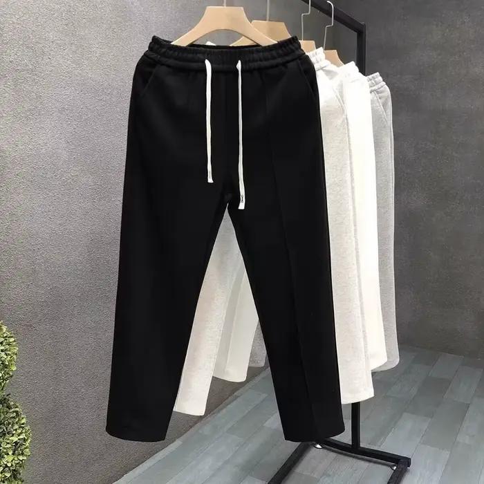 Pantalon décontracté à jambe droite pour homme – Tendance été 2026 – Coupe ample avec cordon de serrage – Polyvalent –