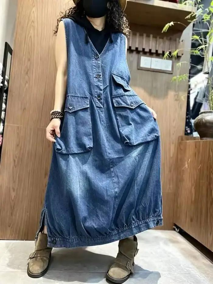 Amax LuluE 2026 Robes en jean de style japonais pour femmes