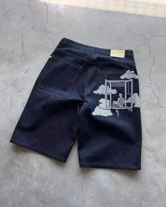 Shorts en jean foncé pour homme