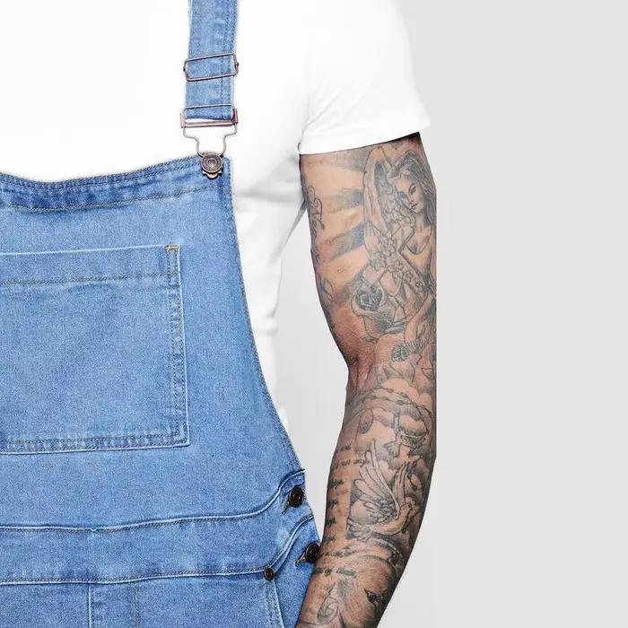 CARANFIER jean hommes combinaisons haute rue en détresse Denim salopette pour homme genou Kength pantalon lavage poche