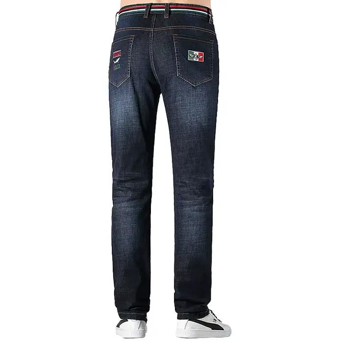 Jean long d'été Bruce & Shlavabo pour homme, jean droit baggy, coupe extensible, coton polyester élasthanne, style décontracté et élégant, bleu ciel et bleu, printemps et été, occasion quotidienne