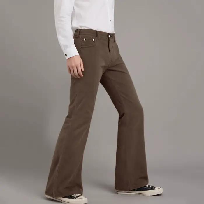 FJChimStreet-Pantalon Évasé en Denim pour Homme