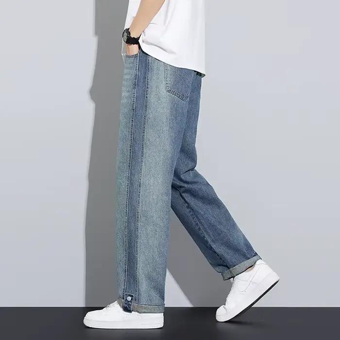 Hommes Jeans Décontractés Bleu Adoucissant Taille Élastique Style Rétro Occasions Spéciales Shopping Vacances