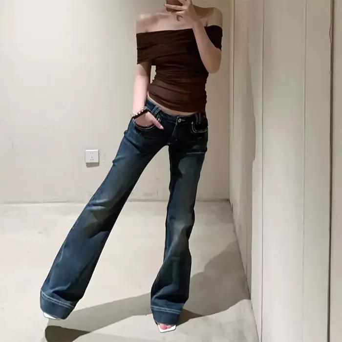 Pantalon évasé en Denim pour femmes