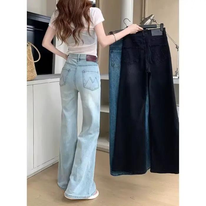 Jean évasé taille haute pour femme