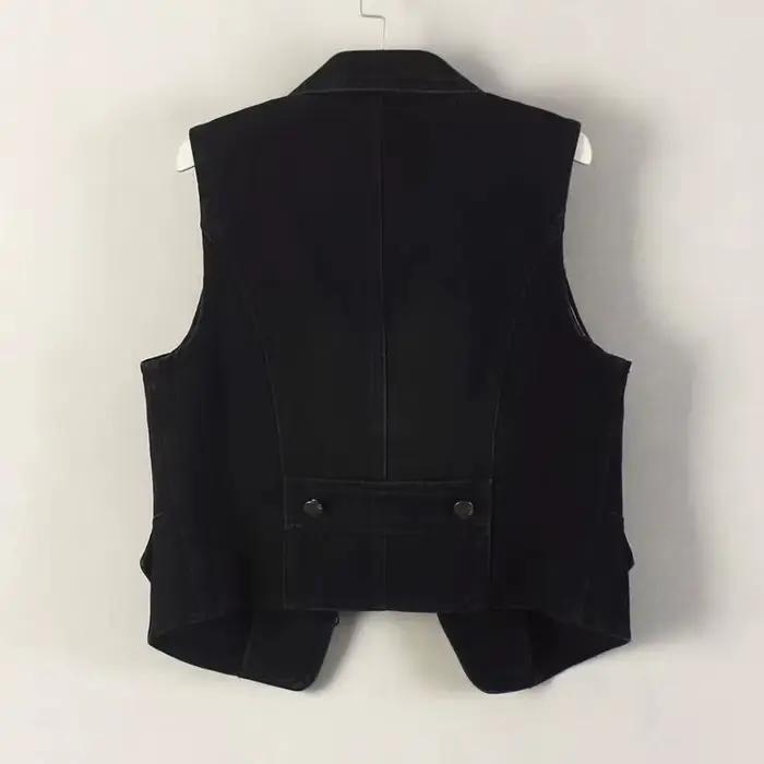Gilet en denim noir pour femme