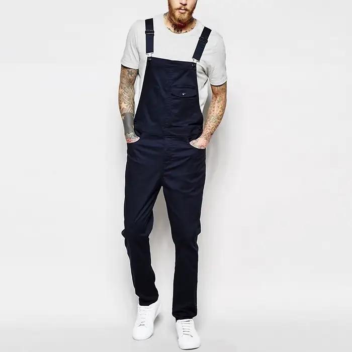 Salopette à Bretelles en Jean Déchiré pour Homme