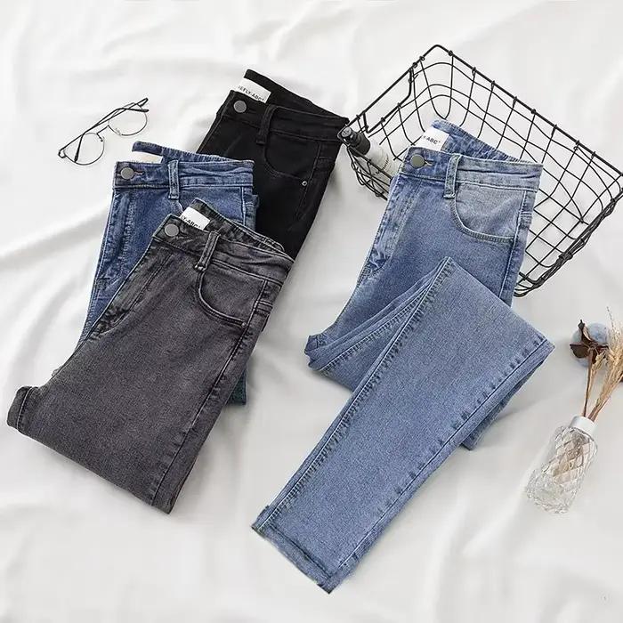 Jean slim taille haute pour femme