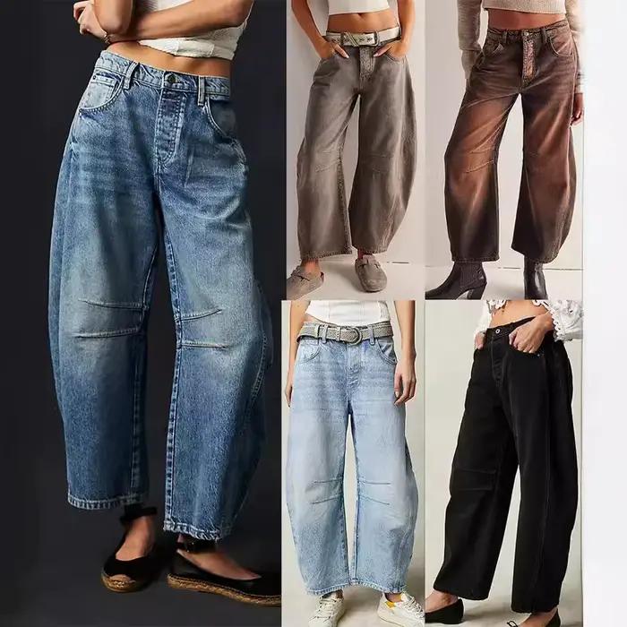 Jeans Teelynn en Denim de Coton Style Bohème Plage pour Femmes Occasions Estivales
