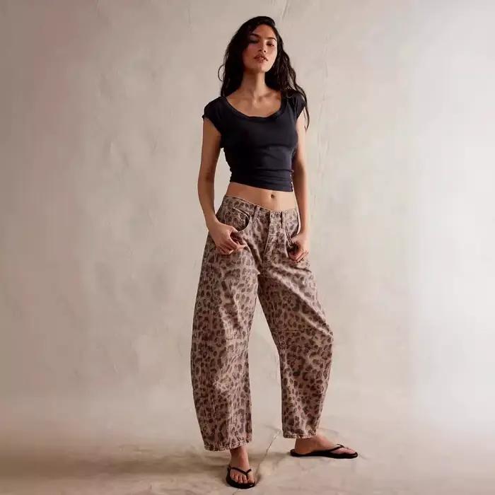 Jeans Teelynn en Denim de Coton Style Bohème Plage pour Femmes Occasions Estivales