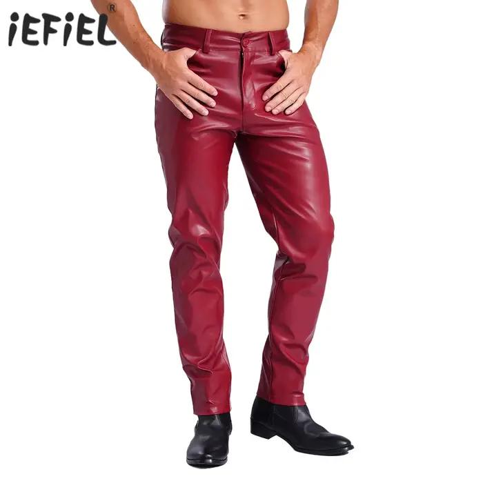 Pantalon élégant en Faux cuir pour hommes