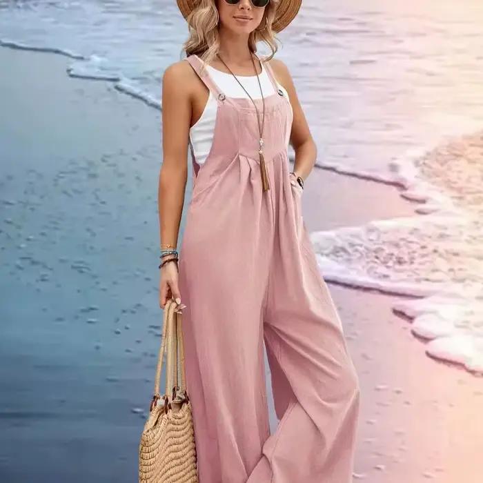 Femmes coupe ample mode salopette jambe large Baggy