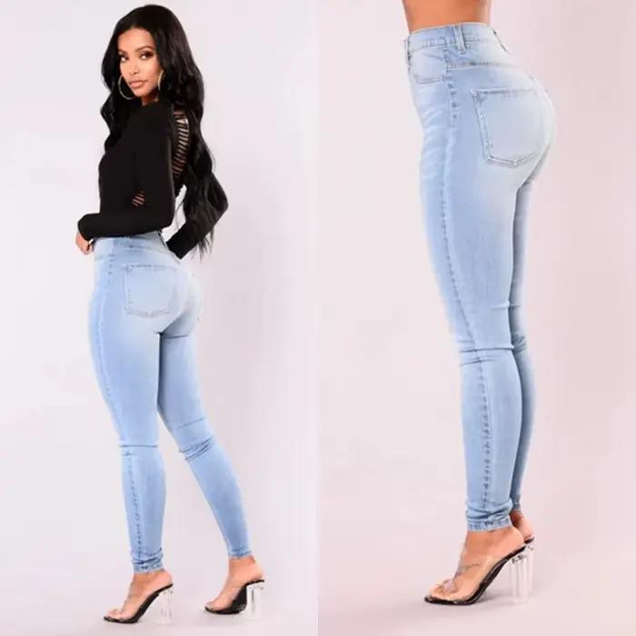 Jeans sexy UETEEY pantalon en denim skinny taille haute stretch push up mince poches bouton crayon pour femmes occasions spéciales