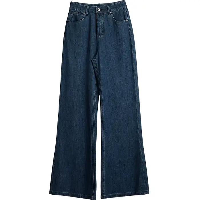 OLrain Jean évasé bleu pour femme
