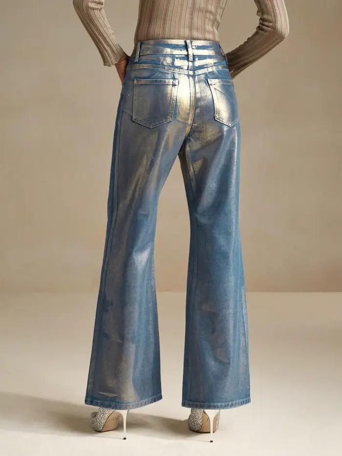 Jeans en denim vintage à taille haute