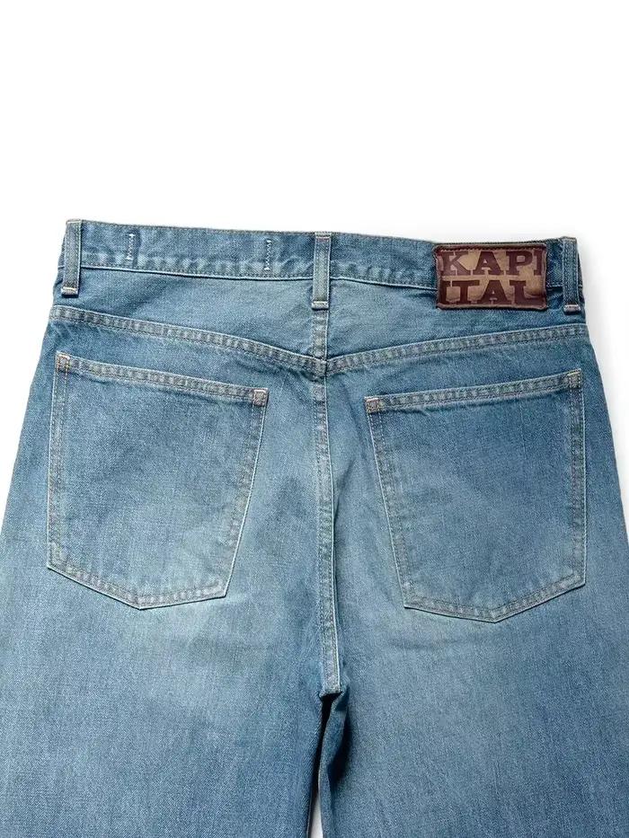 KAPITAL Hirata Kazuhiro Nouvelle Arrivée Jeans en Denim Bleu Clair Décontracté Style Japonais en Coton pour Hommes