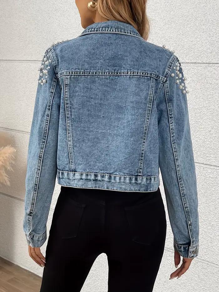 Veste en jean perlée tendance pour femmes