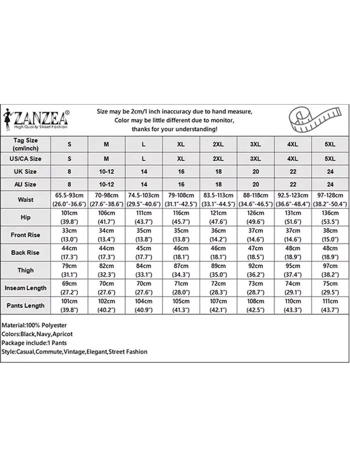 2025 ZANZEA mode femmes Pantalon automne taille haute bureau travail