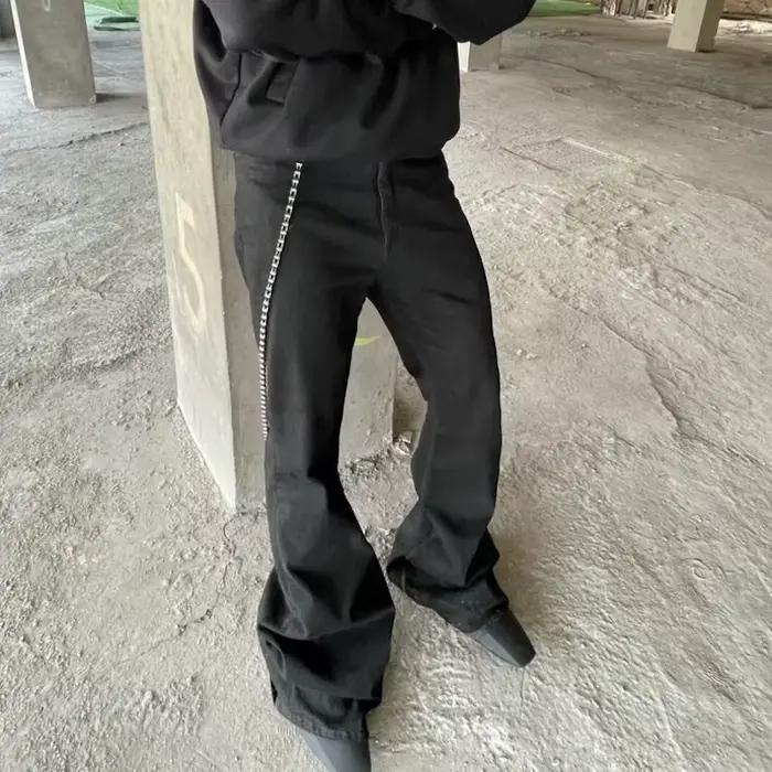 Jeans évasés baggy de style RO pour hommes