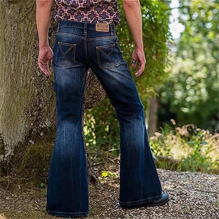 Grands jeans évasés pour homme, pantalon ample et classique, denim solide, style décontracté, nouvelle collection, idéal pour toutes les saisons et occasions quotidiennes
