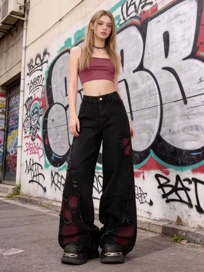 Jean Baggy papillon pour femmes