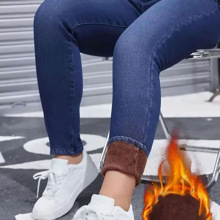 Jean slim élastique en velours pour femme, automne et hiver 2025