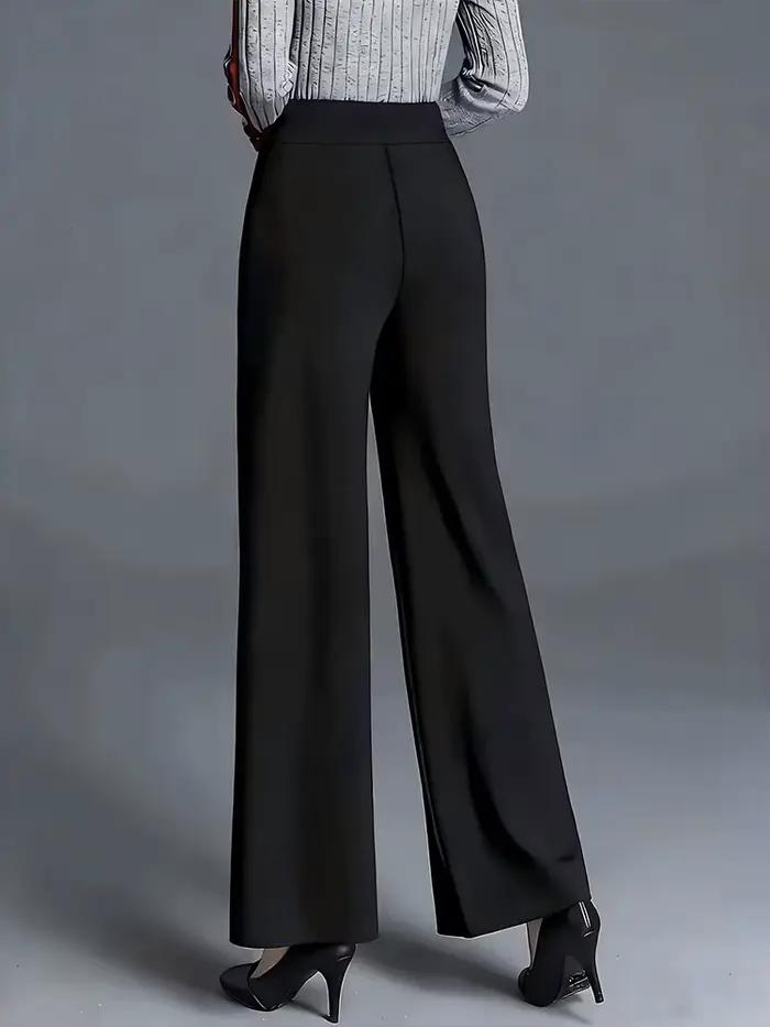 Pantalon taille haute à jambes larges pour femmes