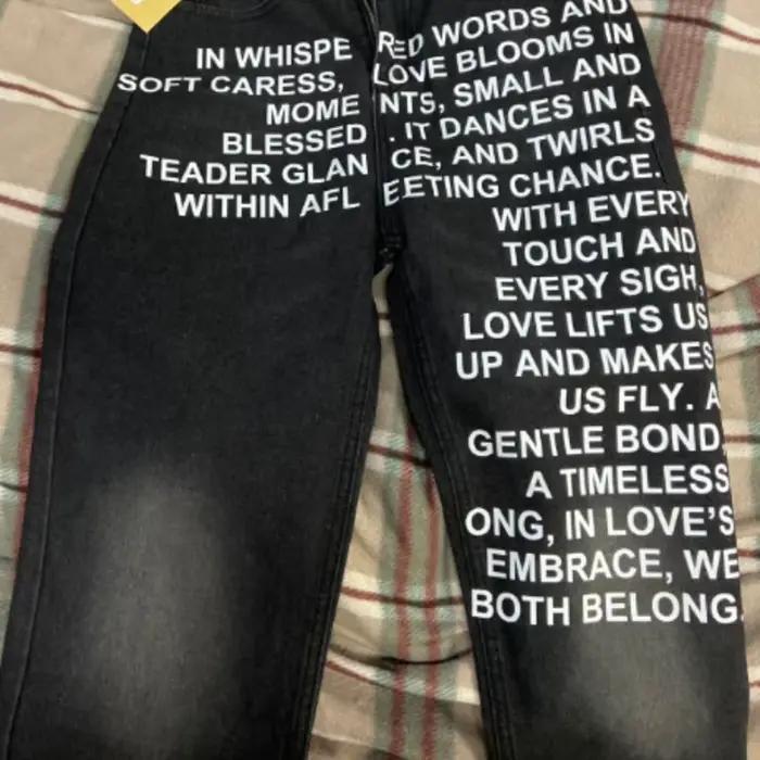 Jean BiggOrange style américain imprimé lettres pantalon de rue coupe large Y2K pour homme occassions quotidiennes