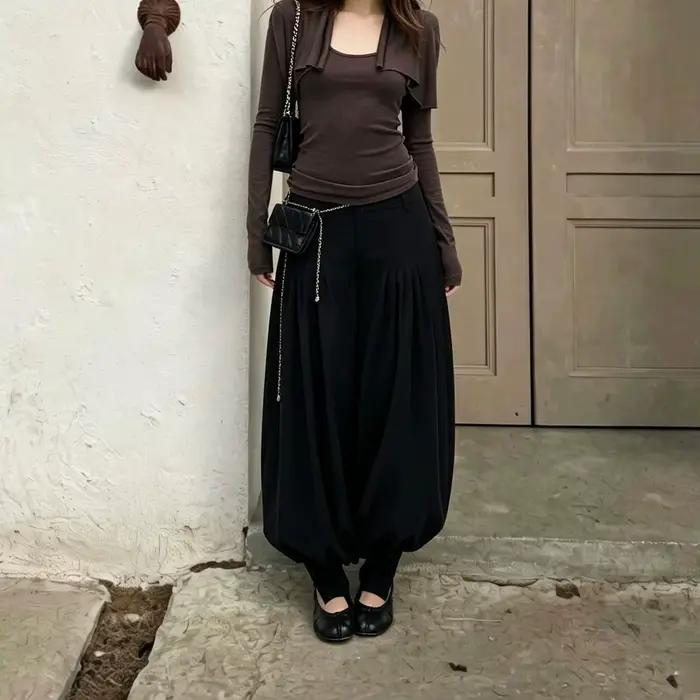 Pantalon décontracté léger et ample pour femme