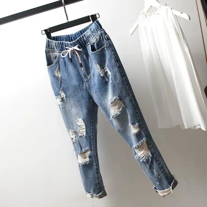 Jean déchiré Boyfriend pour femmes