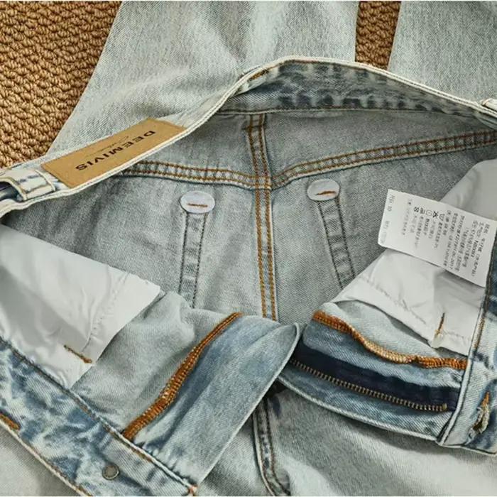 Pantalon en denim bleu clair rétro pour hommes