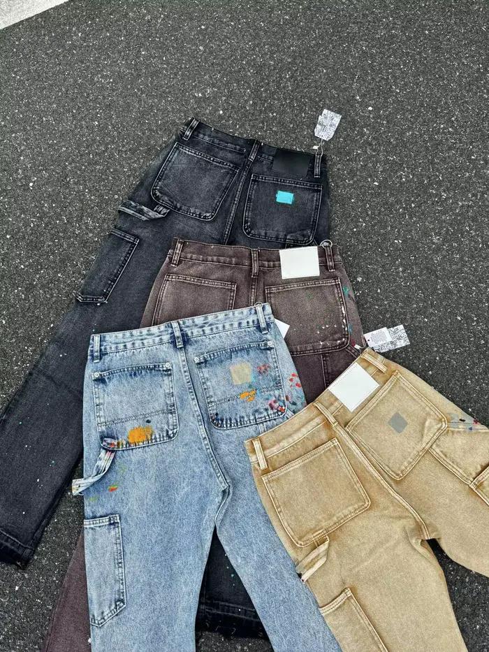 Jean évasé délavé et salissé style rétro GPT de qualité supérieure 2025 pour homme – Pantalon en denim décontracté