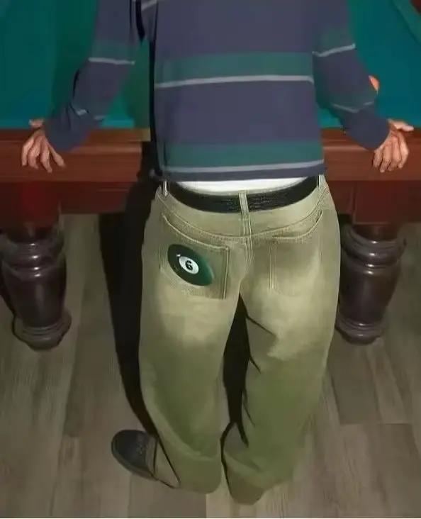 Jeans rétro Matcha brodés style billard homme coupe ample jeans BiggOrange pour hommes jeans amples four seasons streetwear casual formal occasions