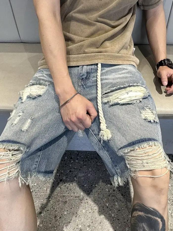 Shorts en jean déchirés pour hommes