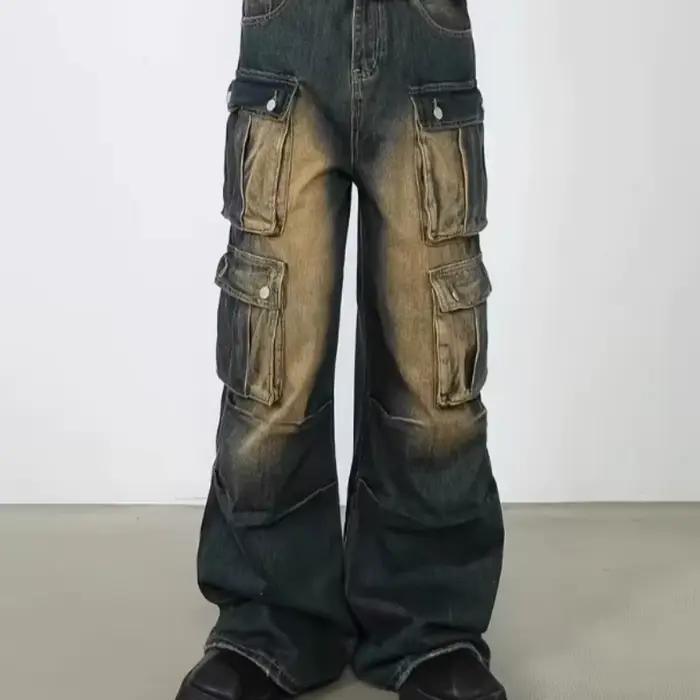 Jean taille haute décontracté avec quatre poches
