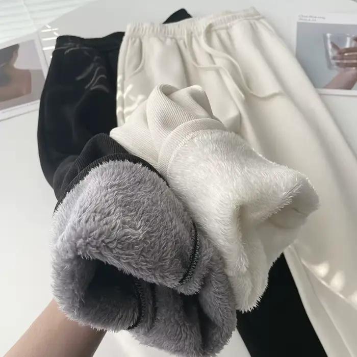 Sherpa – pantalon à jambes larges pour femme, taille haute, décontracté, ample, droit, nouvelle collection hiver