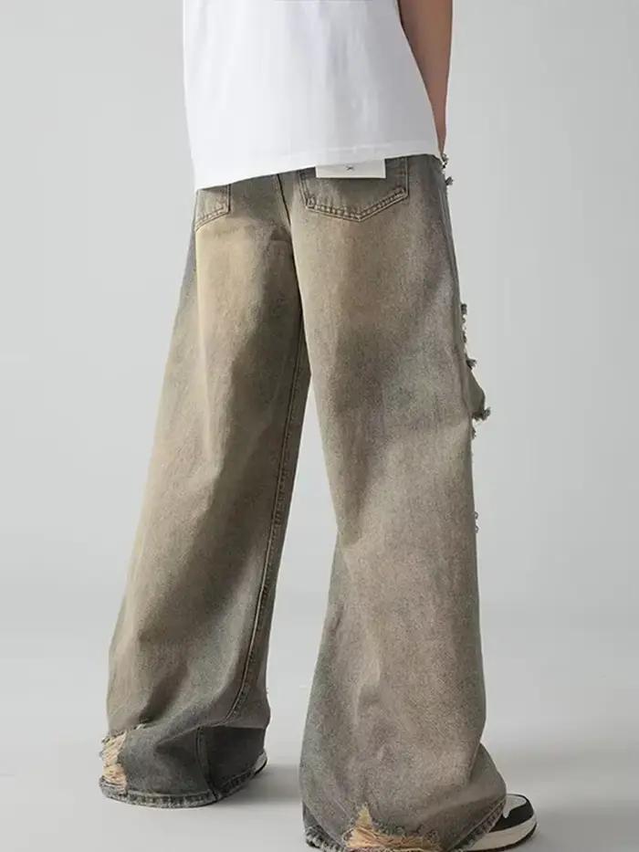 Trous déchiré hommes jean respirant haute rue Denim pantalon pour homme nouveau trou à la mode mâle été marque