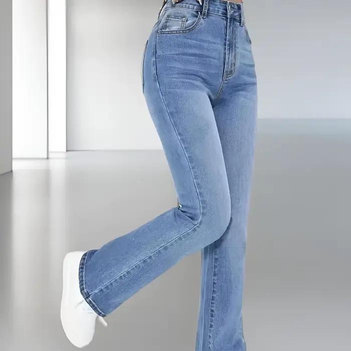 Nouveaux jeans chauds pour femmes minceur style européen et américain décontracté polyvalent taille haute pantalon en