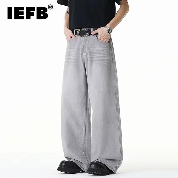 IEFB Jean Homme Gris Clair Style Américain 2026 Printemps-Été