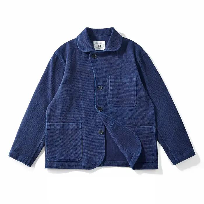 Veste Indigo poids lourd hommes automne hiver vêtements de travail Vintage