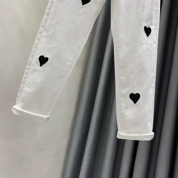 Jean Taille Haute Blanc pour Femme