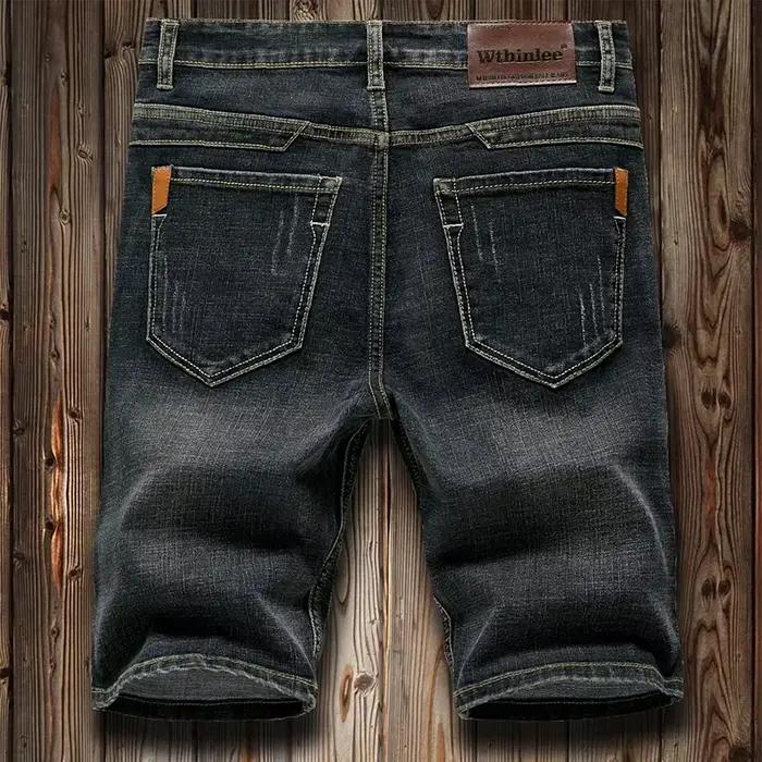 Shorts en jean pour homme été 2026 - Coupe slim droite, extensible, décontractée et élégante pour différentes occasions sociales et décontractées