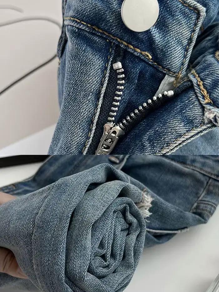 Jeans évasés taille haute skinny coréens pour femmes