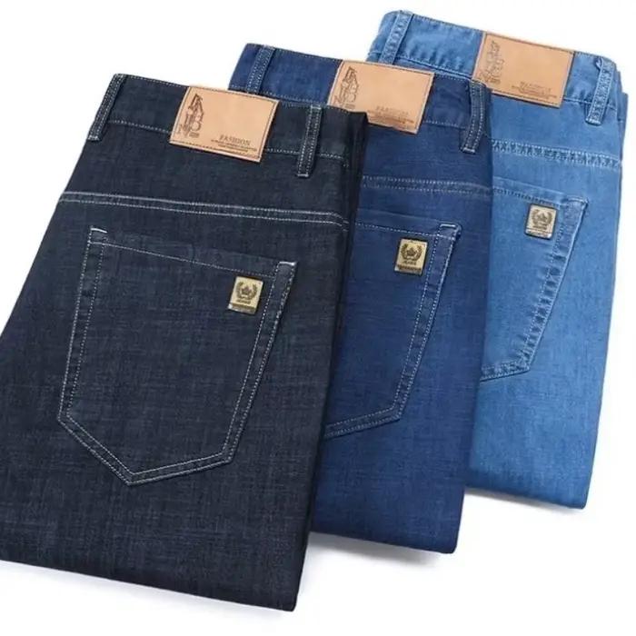 Jean en soie glacée pour hommes été nouveau Lyocell mince affaires pantalon en Denim décontracté classique tout Match
