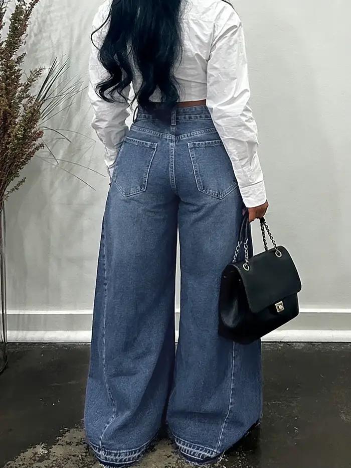Jeans vintage à jambes larges pour femmes