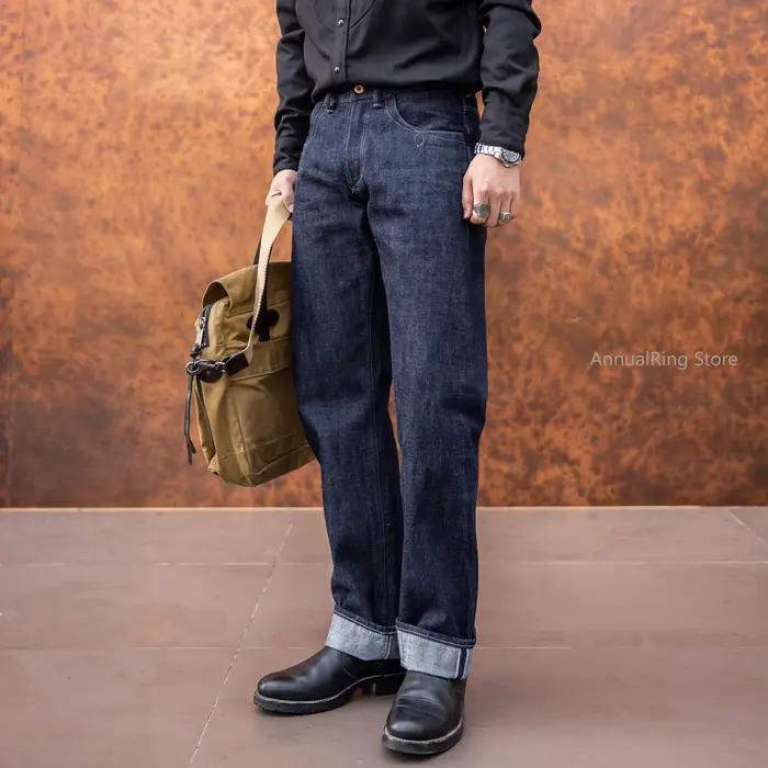 Jean en denim à lisière Indigo Red Tornado NOIR de 18 oz