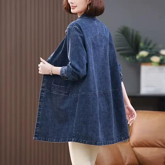 Veste en jean mi-longue pour femme